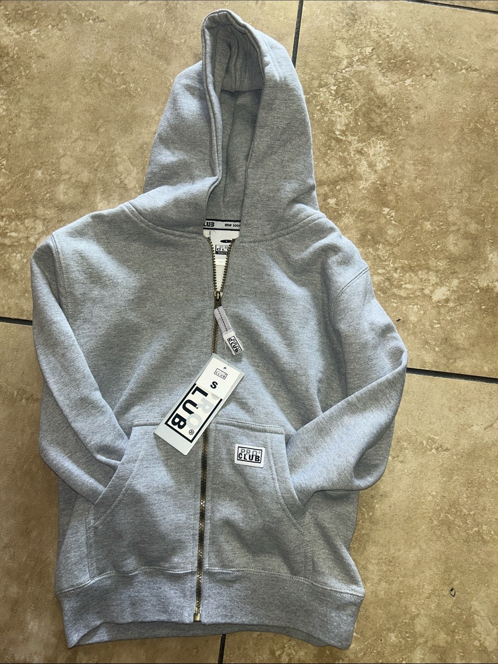 Pro Club Kids Grey Full-Zip Hoodie